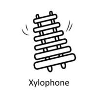 Xylophone vector outline Icon Design illustration. Toys Symbol on White background EPS 10 File