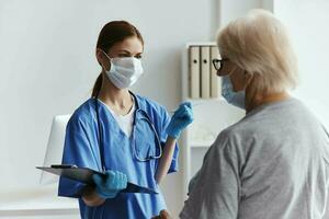 patient and doctor examination medical office photo