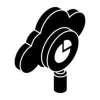 Editable design icon of cloud data search vector