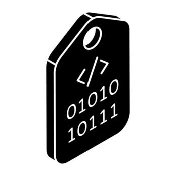 Trendy design icon of binary code tag vector