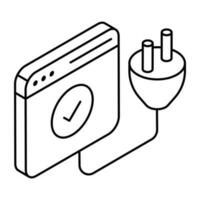 Modern design icon of electric plug vector