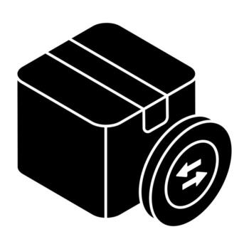 Parcel Return solid vector icons