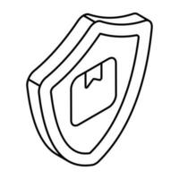 Editable design icon of parcel security vector