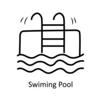 nadando piscina vector contorno icono diseño ilustración. olímpico símbolo en blanco antecedentes eps 10 archivo