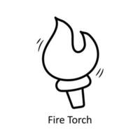Fire Torch vector outline Icon Design illustration. Olympic Symbol on White background EPS 10 File