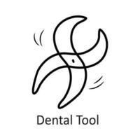 dental herramienta vector contorno icono diseño ilustración. dentista símbolo en blanco antecedentes eps 10 archivo