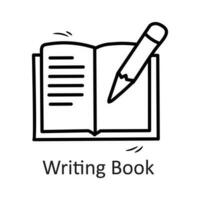 Writing Book vector outline Icon Design illustration. Stationery Symbol on White background EPS 10 File