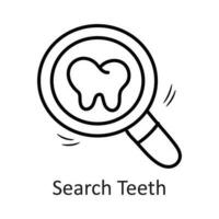 Search Teeth vector outline Icon Design illustration. Dentist Symbol on White background EPS 10 File