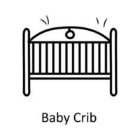 Baby Crib vector outline Icon Design illustration. Toys Symbol on White background EPS 10 File