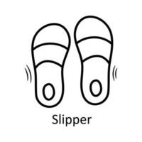 Slipper  vector outline Icon Design illustration. Travel Symbol on White background EPS 10 File