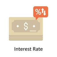 Interest Rate vector Flat Icon Design illustration. Finance Symbol on White background EPS 10 File