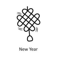 nuevo año vector contorno icono diseño ilustración. nuevo año símbolo en blanco antecedentes eps 10 archivo