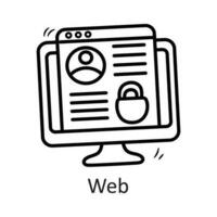 web vector contorno icono diseño ilustración. seguridad símbolo en blanco antecedentes eps 10 archivo