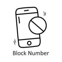 Block Number vector outline Icon Design illustration. Security Symbol on White background EPS 10 File