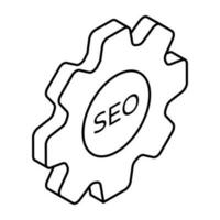 Conceptual linear design icon of seo setting vector