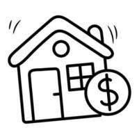 Property Value vector outline Icon Design illustration. Banking and Finance Symbol on White background EPS 10 File