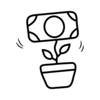 Growth vector outline Icon Design illustration. Banking and Finance Symbol on White background EPS 10 File