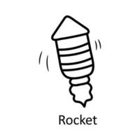 Rocket vector outline Icon Design illustration. Toys Symbol on White background EPS 10 File