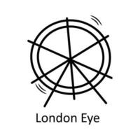 Londres ojo vector contorno icono diseño ilustración. viaje símbolo en blanco antecedentes eps 10 archivo