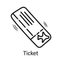 Ticket vector outline Icon Design illustration. Travel Symbol on White background EPS 10 File