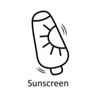 Sunscreen vector outline Icon Design illustration. Travel Symbol on White background EPS 10 File