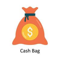 Cash Bag vector Flat Icon Design illustration. Finance Symbol on White background EPS 10 File