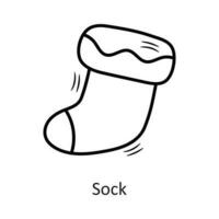 Sock vector outline Icon Design illustration. New Year Symbol on White background EPS 10 File