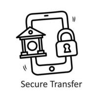 Secure Transfer vector outline Icon Design illustration. Security Symbol on White background EPS 10 File