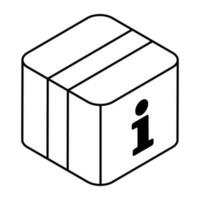 An editable design icon of parcel info vector