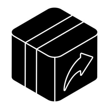 Parcel Return solid vector icons