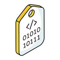 Trendy design icon of binary code tag vector