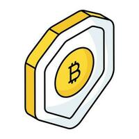 un editable diseño icono bitcoin seguridad vector