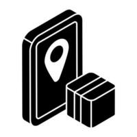 Perfect design icon of mobile parcel location vector