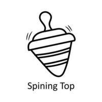 Spinning Top vector outline Icon Design illustration. Toys Symbol on White background EPS 10 File