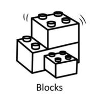 Blocks vector outline Icon Design illustration. Toys Symbol on White background EPS 10 File