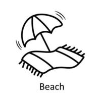 Beach vector outline Icon Design illustration. Travel Symbol on White background EPS 10 File