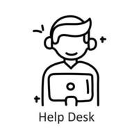 Help Desk vector outline Icon Design illustration. Communication Symbol on White background EPS 10 File