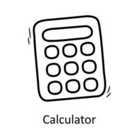 Calculator  vector outline Icon Design illustration. Business Symbol on White background EPS 10 File