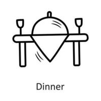 Dinner vector outline Icon Design illustration. New Year Symbol on White background EPS 10 File