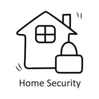 hogar seguridad vector contorno icono diseño ilustración. seguridad símbolo en blanco antecedentes eps 10 archivo