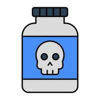 Conceptual flat design icon of poison vector