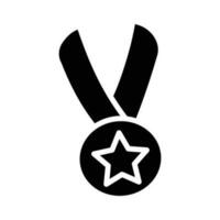 medalla vector sólido icono diseño ilustración. olímpico símbolo en blanco antecedentes eps 10 archivo