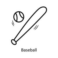béisbol vector contorno icono diseño ilustración. olímpico símbolo en blanco antecedentes eps 10 archivo