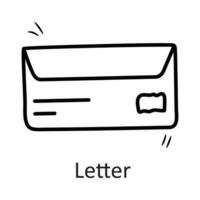 Letter vector outline Icon Design illustration. Stationery Symbol on White background EPS 10 File