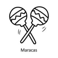 maracas vector contorno icono diseño ilustración. fiesta y celebrar símbolo en blanco antecedentes eps 10 archivo