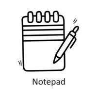 Notepad vector outline Icon Design illustration. Stationery Symbol on White background EPS 10 File