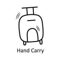 Hand Carry vector outline Icon Design illustration. Travel Symbol on White background EPS 10 File