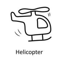 Helicopter vector outline Icon Design illustration. Toys Symbol on White background EPS 10 File