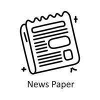 News Paper vector outline Icon Design illustration. Communication Symbol on White background EPS 10 File