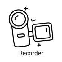 grabadora vector contorno icono diseño ilustración. comunicación símbolo en blanco antecedentes eps 10 archivo